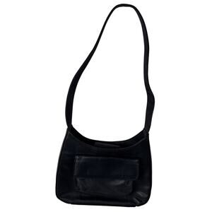 Fossil Black Leather Organizer Shoulder Bag
